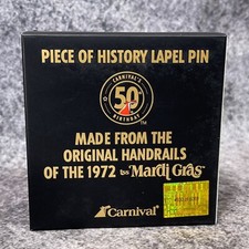 Carnival Cruise 50th Birthday Piece of History TSS Mardi Gras Ship Lapel Pin picture