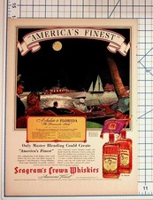 1939 Seagram's Crown Whiskies Florida Vintage Magazine Ad Print Ephemera picture