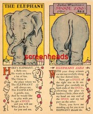 ANTIQUE 1931 O.N.T. PAPER DOLL CUTOUT ELEPHANT ZOO SPOOL TRADE CARD VG picture