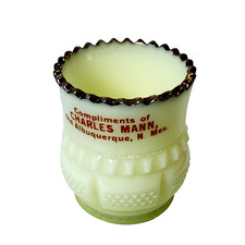 Albuquerque , New Mexico N.M Uranium Antique Custard Glass Souvenir Shot Cup picture