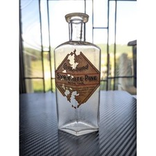 Antique Boecking & Meredith Compound Syr White Pine Tar Glass Bottle Diamond picture