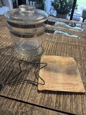 Vintage Pyrex Flame Ware Double Boiler Set With Wire Spreader Grid 6283 picture