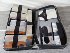 VTG 13 Piece Personal Travel Kit with Black Leather Case *MADE IN WEST GERMANY* picture