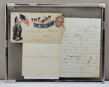1863 Civil War Home-Front Letter w/ Patriotic Union Cover Wakeman to Norwalk, OH picture