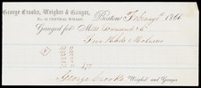 1866 George Crooks Weigher Gauger Boston MA Victorian Molasses Receipt picture
