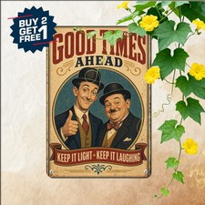 Classic Comedy Duo Laurel And Hardy Metal Sign Vintage Cinema Tin Plaque 8x12 picture