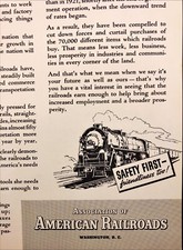 1938 American Railroads Safety First Friendliness Too Vintage Print Ad picture