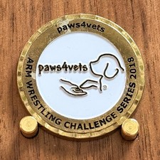 Paws4Vets 2018 Arm Wrestling Dog Veteran Charity Challenge Coin 1#39 picture