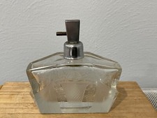 Vintage Antique Possibly Bohemian Etched Glass Perfume Atomizer w/ Floral Design picture