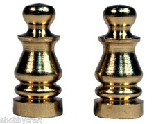 Solid Brass Lamp Shade Finial ELY505 -1 inch Tall, Pack of 2 picture