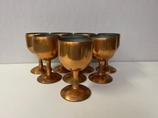 Vintage Revere Baron 8 Copper Goblets Barware Stemware Cups 6” T, 3 1/2