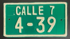 Authentic Vintage Havana Cuba Street Sign “CALLE 7 4-39” – Original Embossed picture