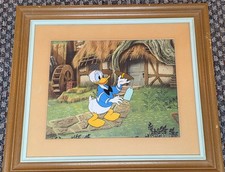 1950/60s VINTAGE DISNEY ART CORNER PRODUCTION CEL OF DONALD DUCK FRAMED WITH COA picture