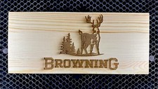 Browning Wood Engraved Sign Made In The USA 🇺🇸 12x5 Collectors Edition picture