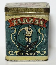 Tarzan 1930s ERB Edgar Rice Burroughs coffee tea metal tin comic strip Uruguay picture