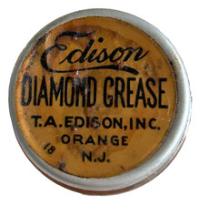 Small CLEAR Glass Jar of Edison Phonograph Diamond Grease picture