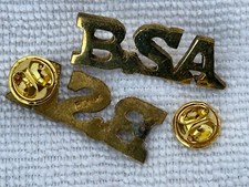 1910-era BSA brass collar legend REPLICA letters (Scouters Wear pin) picture