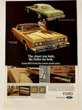 1973 Ford LTD Brougham 2 Door Hardtop Print Ad Galaxie 500 4 Door Hardtop picture