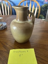 Vintage Frankoma #8 Brown 7 inch tall Pottery Pitcher Jug Vase picture