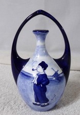 Signed Meisel Holland Blue Delft Gourd Art Pottery Vase picture