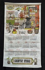 Vintage 1982 Country Store Kitchen Calendar Wall Hanging Tea Towel picture