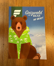 Frontier Airlines “Grizwald the Bear on Vacay” Collectible Trading Card picture