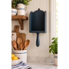 Vintage Navy Blue Wooden Hearth Scoop, Primitive Farmhouse Wall Decor picture