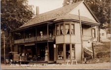 RPPC c1909 Passumpsic , Vermont. D.C. Farringron's Store  Postcard picture