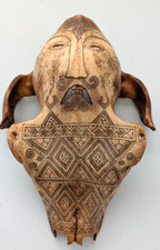 Indonesian Atoni Belu Style Carved Cow Skull Mask Tribal Wall Hanging 12