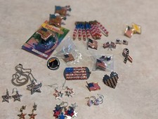  American Flag 4th Of July Red White And Blue Jewlery Lot picture
