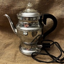 Westinghouse Vintage 1950s Style Chrome Electric Coffee Percolator with Cord picture