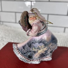 Thomas Kinkade Aston Drake Winter Path Of Welcome Santa Ornament 2003 Pink picture