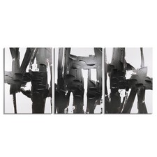 Pinetree Art 3 Panels Black And White Abstract Canvas Wall Art Prints 3D picture