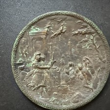Bronze Tone Neoclassical Relief Plaque Plate Minerva Athena Greek Mythology picture