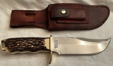 USA Schrade 171UH 171 Uncle Henry Fixed Blade Hunting Knife w/ Sheath used picture