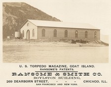 1891 Photo w / for Ad Torpedo Magazine Goat Island SF Bay picture