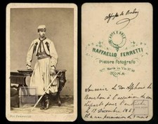 VERY RARE CDV Prince Alphonse de Bourbon Pontifical ZOUAVE 1860s Signed Soldier picture