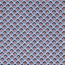 Serena Dugan Diamond Hand Print 100% Linen Fabric- Caledonia / Ink Flame 1 yd picture