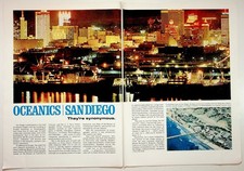 San Diego Oceanics Vintage Print Ad Scripps Institution Skyline 1970s Ephemera picture
