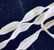 20 yds Antique Belgian Lace Making Linen Engrelure Trim Legless Braid  XX751 picture