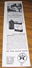 1956 Print Ad Texaco Outboard Motor Oil Evinrude on Fishing Boat picture