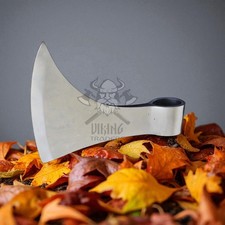 Hand Forged Medieval Viking Axe Head Stainless Steel Bearded Blade for Bushcraft picture