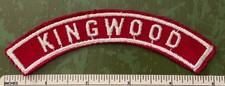 Vintage KINGWOOD Boy Scout Red & White Community Strip PATCH RWS Scouting picture