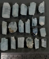 125 gm Stunning Wholesale Lot of Natural, Lusteroes Rough Aquamarine Crystals. picture