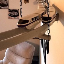 Double Track Trapeze Bracket for Dual Overhead Monorail from Ceiling - New Gray picture