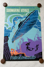 1959 General Dynamics Submarine Voyage Disneyland attraction poster 36x54 picture