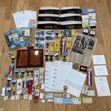 American Legion Commander Archive Lot Medals Badges Hats Illinois Milton Prueter picture