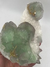 Trifecta Combo Specimen Fluorite on Quartz with Golden Barite picture