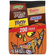 M&M's, Snickers, Twix & Milky Way Chocolate Candy Variety Pack - 200 Ct Bulk Bag picture