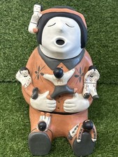Vintage Cochiti Storyteller Southwestern Native American Pottery Cookie 13” picture